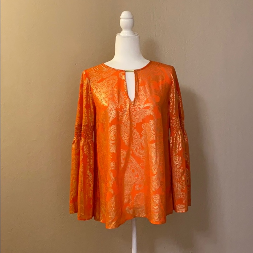 ❌SOLD❌ ✨NWT Michael Kors Poppy/Gold Samara Tunic Blouse